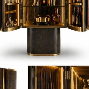 Mueble de Almacenamiento Argmac Moderno con Panel de Barra, Diseño en Madera y Acero Inoxidable, Independiente, Ecológico, Duradero, Acabado en Pintura PU, 3+ - Product Image 5