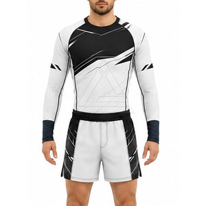 Ensemble rashguard et short MMA avec impression par sublimation personnalisée pour l'entraînement en arts martiaux, la gym et les activités sportives - Product Image 3