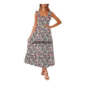 Robe sans manches à bretelles spaghetti en coton imprimé au bloc, faite sur mesure, imprimée à la main, pour femme, style décontracté - Product Image 4