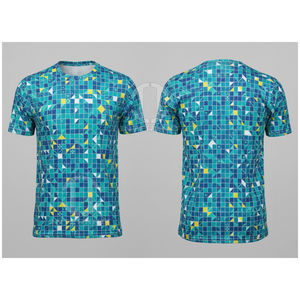Camiseta de Manga Corta para Hombre, Estampado Geométrico, Corte Regular, Cuello Redondo, Informal, Transpirable, de Poliéster Tejido - Product Image 6