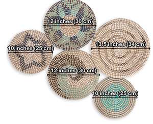 Décoration murale en jonc de mer écologique, macramé fait main, plaque suspendue en fibres naturelles tissées, taille personnalisée, moderne, multi-pièces pour la maison - Product Image 6