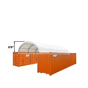 Tenda Container a Doppia Struttura Serie Pro 20FT X 40FT con Copertura in PVC Resistente da 17 oz TMG DT2041CV - Riparo per Stoccaggio - Product Image 4