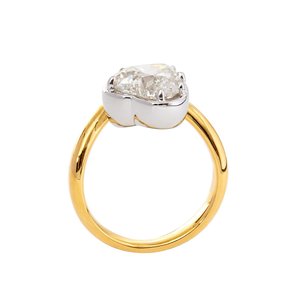 Bague solitaire de luxe en or jaune 14 carats bicolore, forme cœur romantique, diamant de laboratoire, bague de fiançailles pour femme, certifiée IGI - Product Image 4