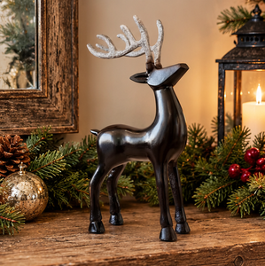 Décor de Noël Design cerf en métal Standard en laiton AK avec finition en Bronze noir pour pièce maîtresse de vaisselle/décor de Noël - Product Image 3