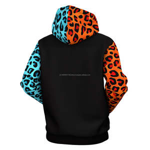 Sweat à capuche homme en molleton 100% coton, coupe ajustée, motif sublimation plantes marines, écologique, chaud, mode urbaine hiver - Product Image 5