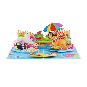 <span class=keywords><strong>Carte</strong></span> pop-up 3D personnalisée pour fête de piscine canine, <span class=keywords><strong>carte</strong></span> de vœux faite à la main, <span class=keywords><strong>invitation</strong></span> créative sur le thème des animaux de compagnie, <span class=keywords><strong>carte</strong></span> cadeau, vente en gros - Product Image 5