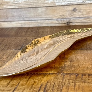 Plato grande de hoja de oro para exhibir, servir y regalar, bandeja decorativa para mesa de café y decoración del hogar, procedente de la India. - Product Image 5