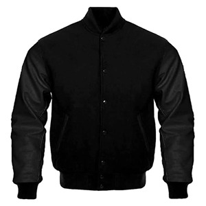 2025 Black Artificial Leather Thin Customizable Vintage College <b>Mens</b> Casual Baseball Varsity Jacket Stand Front Winter Wear - Product Image 4