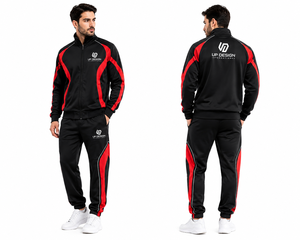 Chándal Deportivo Personalizado de Poliéster para Hombre, con Cremallera Completa, Ropa Deportiva para Correr, Conjunto de Entrenamiento, Fabricante OEM ODM - Product Image 1