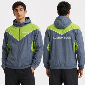 Wholesale Mens Windbreaker <b>Jacket</b> Custom Bulk Lightweight Waterproof Hooded Breathable Outdoor Sports <b>Running</b> Cycling <b>Reflective</b> - Product Image 5