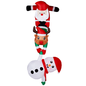 Decorazioni natalizie gonfiabili in PVC da 7,5 piedi con Babbo Natale, renne e pupazzo di neve illuminati - Product Image 1