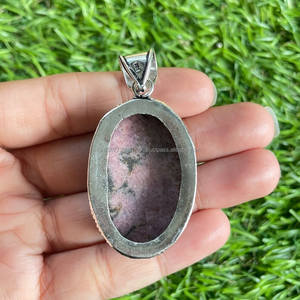 Colgante de Plata de Ley 925, colgante Vintage, hermosa joyería de rodonita, colgante de piedras preciosas, joyería hecha a mano, regalo de compromiso - Product Image 6