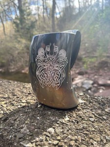 Taza de Café y Jarra de Cuerno Natural Hecha a Mano |   Vasos Rústicos de Cuerno de Búfalo para Cerveza, Bebidas, Fiestas y Decoración del Hogar - Product Image 6