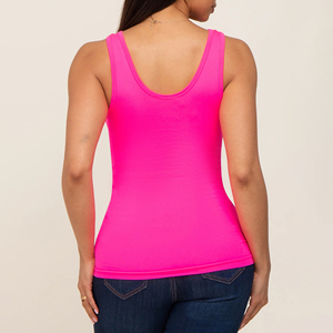 Harry Johnson Production Débardeur tricoté de couleur unie pour femme, col rond, décontracté, sans manches, longueur normale, rose - Product Image 2