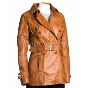 Veste d'hiver chauffante matelassée en cuir d'agneau véritable pour femme, élégante et de haute qualité, en vente à prix réduit - Product Image 2