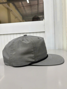 Custom Rope Snapback <b>Hat</b> with Leather Patch Outdoor Fishing Cap <b>Flat</b> Brim Rope Grey <b>Hat</b> Unisex Sports Cap Blank <b>Hat</b> Vietnam OEM - Product Image 2