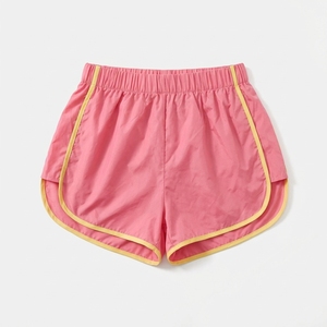 Hot <b>Sale</b> Women 2 Piece Pink Sporty Set Hooded Jacket High Waist Shorts Color Blocked Loose Fit <b>Spring</b> Summer Casual Wear - Product Image 3