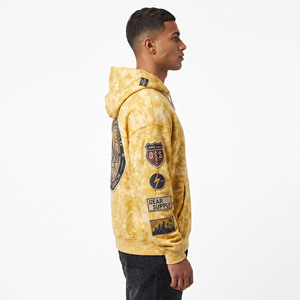 Sweat à capuche zippé pour homme en molleton délavé à l'acide, brodé, épais, coupe oversize, style streetwear, à épaules tombantes - Product Image 2