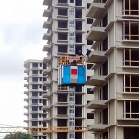 Ascenseur de chantier à fréquence variable, double cabine, pour passagers, capacité 2 tonnes