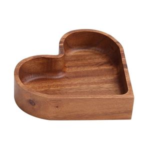Bol en bois en forme de cœur fait main en bois d'acacia naturel, idéal pour la décoration de cuisine, bol rustique en bois en forme de cœur, bol à pâte artisanal - Product Image 1