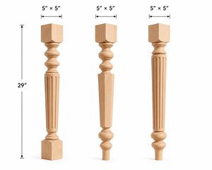 Solid Wood <b>Table</b> Leg Rustic <b>Farmhouse</b> Replacement Legs for <b>Dining</b> <b>Table</b> Coffee <b>Table</b> and Entryway <b>Table</b> - Product Image 2