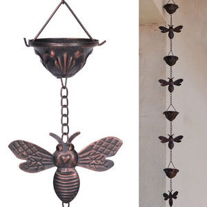 <b>Bee</b> And Cup Rain Chain Metal Downspout Replacement Outdoor <b>Garden</b> Rainwater Catcher Classic Decorative Rain Chain Good Price - Product Image 1