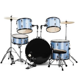Set Batteria Completo per Adulti 5 Pezzi - Grancassa Blu 16", Piatto Ride 14", Piatti Hi-hat, Pelli di Betulla, Misura XL - Product Image 4