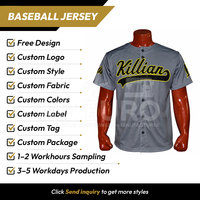 Maillot de baseball personnalisé unisexe, col en V, manches courtes, fermeture à boutons, impression sublimée, séchage rapide, coupe ample, adulte, toutes saisons, 100% coton