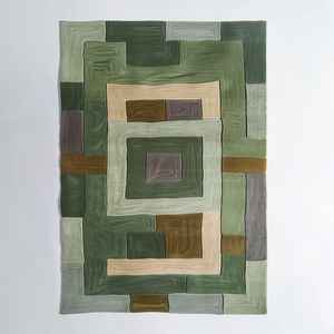 Alfombra Decorativa de Lana/Algodón, Hecha a Mano, Moderna, con Diseño Floral, de Pelo Largo, Personalizada, para Sala de Estar - Product Image 1