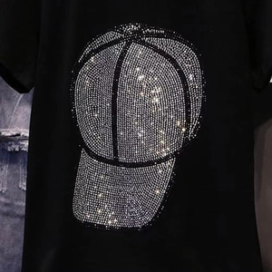 เสื้อยืดแฟชั่นกลางแจ้งลายพิมพ์ประดับเพชรสำหรับผู้ชาย โลโก้สั่งทำได้ สไตล์ฮิปฮอป กอธิค เสื้อเชิ้ตเท่ๆ ใหม่ สไตล์วินเทจ เนื้อผ้าหนา - Product Image 4