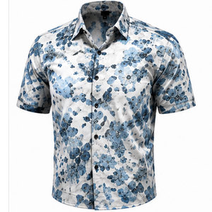 Chemise boutonnée de luxe pour homme, impression numérique haute résolution, 100% coton, service ODM personnalisable, confortable et respirante - Product Image 1
