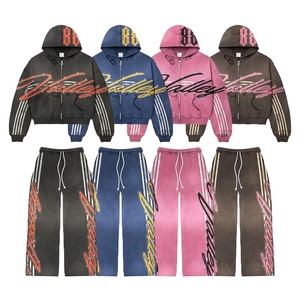 Conjunto Deportivo de 2 Piezas para Hombre, Estilo Urbano, con Estampado Personalizado, Transpirable, Cintura Elástica, Moda Americana, Venta al Por Mayor - Product Image 1