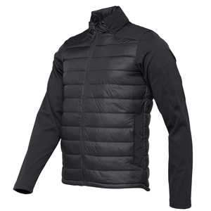 Veste matelassée hybride personnalisée pour homme, rembourrée de duvet, pour le printemps et l'automne, col montant, devant rembourré, fermeture éclair sur le dos - Product Image 1