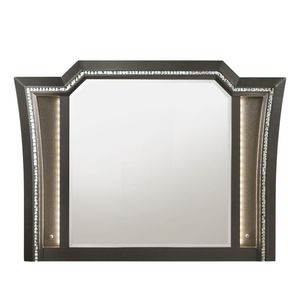 Specchio LED Kaitlyn con finitura grigio metallizzato - Product Image 3
