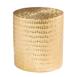 Modern Gold Hammered Metal Cylinder <b>Stool</b> Contemporary Home Furniture Handmade Living Room Decor <b>Stool</b> & <b>Ottomans</b> - Product Image 1