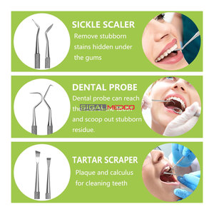 Professional German Stainless Steel Manual Dental <b>Tools</b> Oral Care Hygiene 4pcs Ergonomic <b>Teeth</b> <b>Cleaning</b> Set Tartar Plaque - Product Image 3