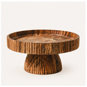 Soporte de Madera Artesanal para Tartas, Elegante Pedestal Redondo de Madera para Postres, para Bodas, Cumpleaños y Fiestas, Exhibidor Rústico de Madera para Tartas - Product Image 1