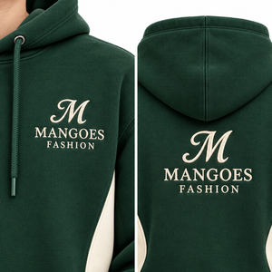 Sudadera con Capucha Verde para Hombre MANGOES FASHION, Corte Regular, 100% Algodón Felpa, Sudadera Casual con Logotipo Bordado en 3D en la Parte Delantera, Personalizable - Product Image 3