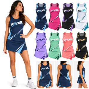 Conjunto de Falda de Pádel Personalizada para Mujer, Top de Manga Corta, Secado Rápido, Transpirable, Anti-UV, Antibacteriano, Uniforme Deportivo OEM ODM - Product Image 1