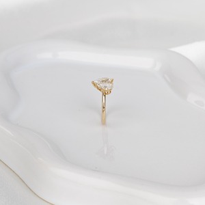 Bague Toi et Moi en or jaune 14 carats avec diamants de laboratoire taille marquise et poire, 2,10 ct, deux pierres, bague de fiançailles minimaliste - Product Image 5