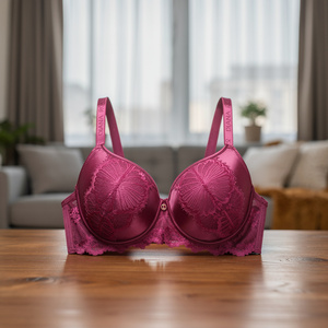 Soutien-gorge push-up brodé à armatures en tricot uni pour l'été, 7 couleurs, grande taille, dos en T, pour femme, bonnet E, confortable et respirant - Product Image 3