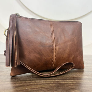 กระเป๋าซิปหนังแท้ลายวีแกนสำหรับผู้หญิงกระเป๋าคลัทช์สำหรับเดินทางใช้ได้หลายแบบมีโลโก้ออกแบบได้ตามที่ต้องการ - Product Image 4