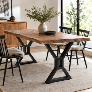 Patas de Mesa Huecas en Forma de X de 28 Pulgadas, Patas de Mesa Metálicas (2 Piezas), Capacidad de Carga de 440 Libras, para Mesa de Centro DIY EDPTBL027 - Product Image 1