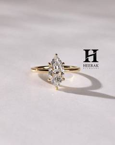 แหวนหมั้นเพชรทรงมาร์คีส์ 2 กะรัต หรูหรา ผลิตในห้องปฏิบัติการ ทองคำขาว 14K แหวนแต่งงานแบบโซลิแทร์ ได้รับการรับรอง - Product Image 3