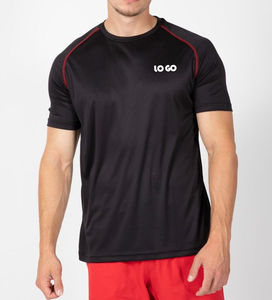 T-shirt de sport personnalisé pour homme à séchage rapide en polyester, décontracté, uni, pour la gym, l'entraînement, la course à pied, haut athlétique uni - Product Image 3