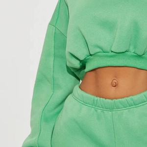 Conjunto Deportivo Casual de Moda para Mujer, Manga Larga, 2 Piezas, Conjuntos Deportivos de la Mejor Calidad, Diseños de Sudadera con Capucha y Top Corto con Cuello Redondo - Product Image 5