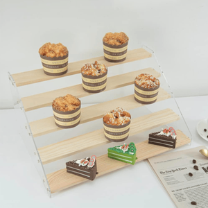 Wooden Trading Card <b>Display</b> Stand Riser Shelf Magnetic Holder for Graded Cards Self-Pickup Orders Toy Figure <b>Display</b> <b>Case</b> - Product Image 4