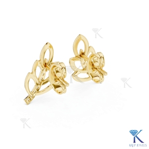 ต่างหูเพชร CVD แบบปลูกในห้องปฏิบัติการ รูปใบไม้ลายเถาวัลย์ ทองคำแท้ 14K ดีไซน์หรูหรา เรียบง่าย สำหรับผู้หญิง - Product Image 5