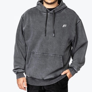 Custom Logo Embroidered Blank Heavyweight Cotton Solid Winter Men's Hoodies Pullover Hooded Regular Fit Sun Fade <b>Acid</b> <b>Wash</b> OEM - Product Image 6