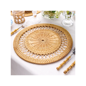 Boho Wedding <b>Table</b> <b>Rattan</b> Placemat Natural Fiber <b>Dining</b> <b>Table</b> Mat Vietnam - Product Image 4